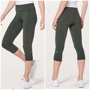 Lululemon Fast & Free Crop 2 Evergreen